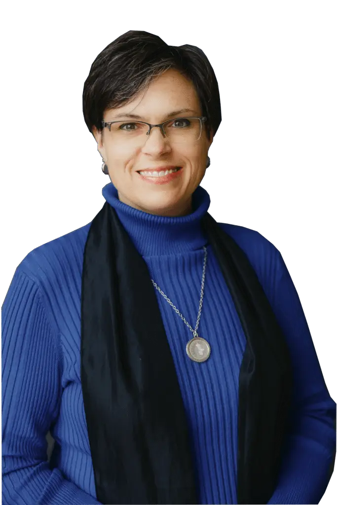 Photo of Jessica in Royal Blue Turtleneck Sweater